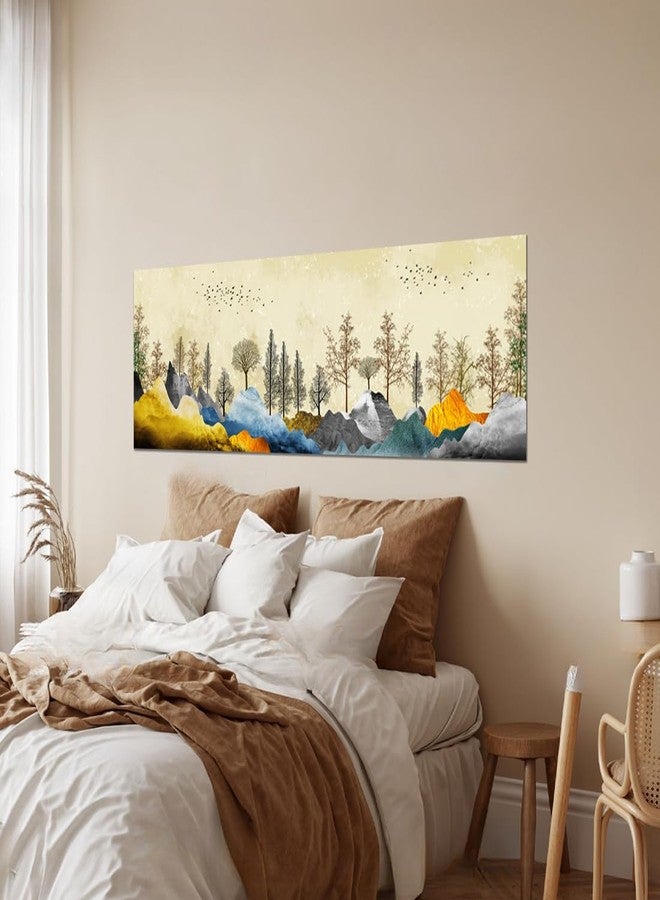 WallDaddy Premium Textured Painting Wallpaper for Bedroom Wall | Self Adhesive Large Size (6ft x 2ft) for Double Bed | Premium Material Wallpaper | HD Print Wallpaper (Vintage Landscape) - Image 3